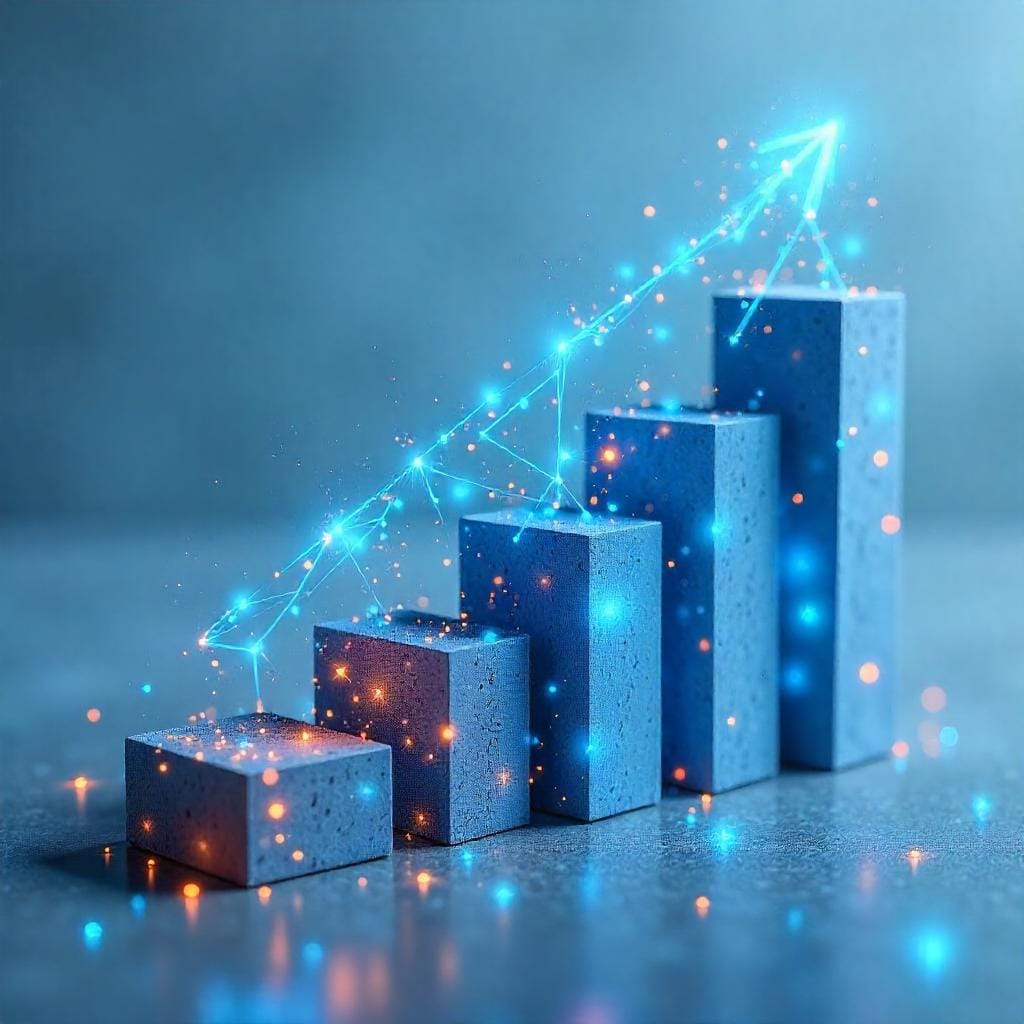 El futuro del SEO Imagen ed crecimiento en gráfico 3D con efecto tecnológico